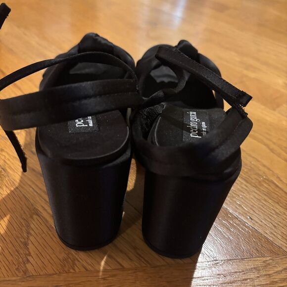 Pedro Garcia Platform Dress Heels Womens EU Size 37 Black Open Toe Ankle Straps - Picture 4 of 8